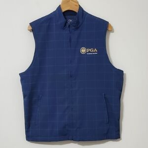 Ahead PGA Carolinas Front Zip Golf Vest Blue Large